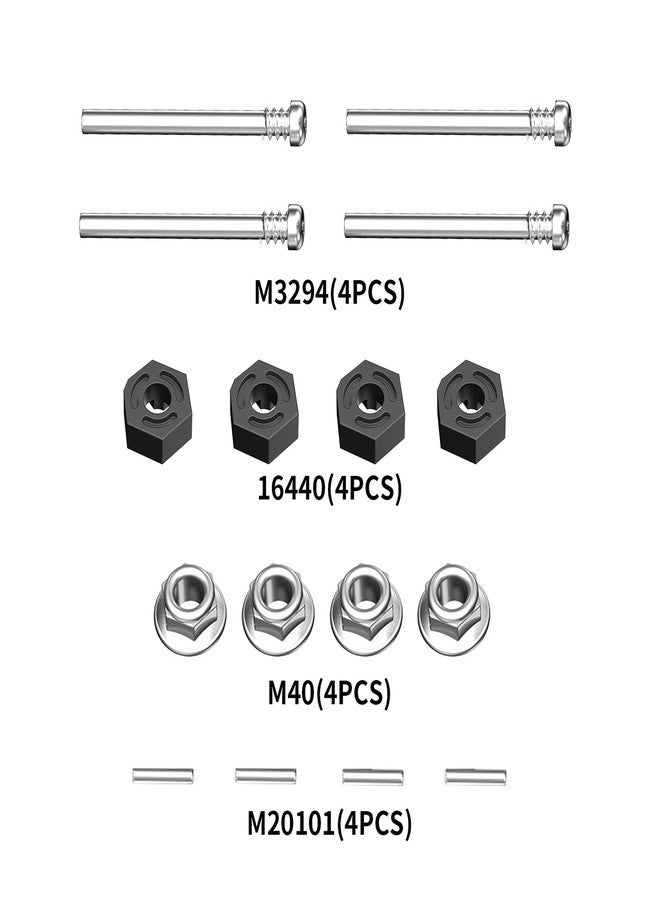 HYPER GO KS002 Accessories Wheel Hex, Pins, M4 Lock Nut, Round Head Half Thread Screws, Spare Parts RC Vehicle Accessories for All 1/14 1/16 Scale - Image 2